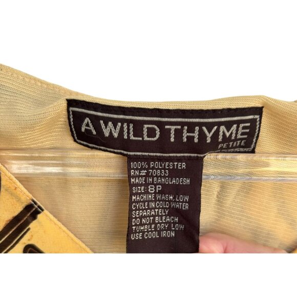 A Wild Thyme Womens Sleeveless Beige & Brown Swirl Print Maxi Dress Size 8P - Picture 4 of 7